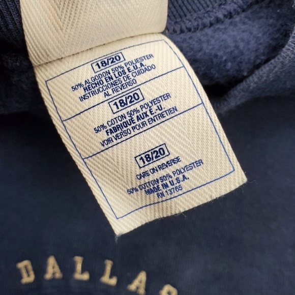 Vtg Cowboys Pro Player Sweatshirt Boy 18 20 Men S M Embroiderd Logo Boxy USA 90s - Picture 7 of 10